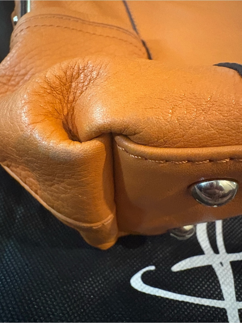 b. makowsky Orange Leather Shoulder Hobo - Picture 10 of 11